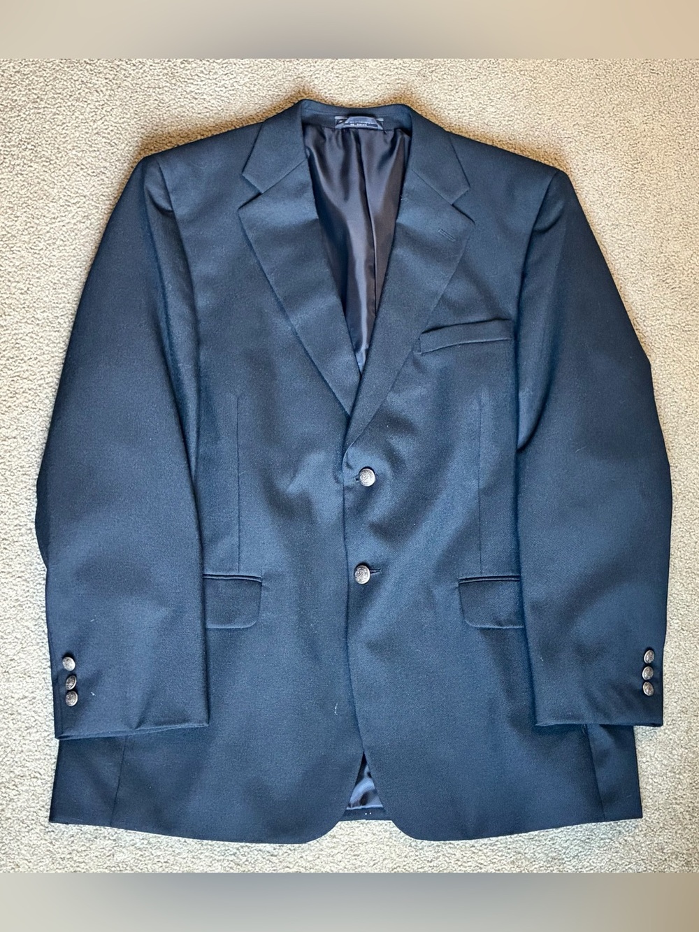 Men's Bert Pulitzer Blazer 44R Black 2 Button Sport Coat Suit Jacket Wool Blend